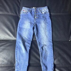 Guess Women’s Jeans Size 12 (24x27) Mid-Rise Straight Leg Blue Denim